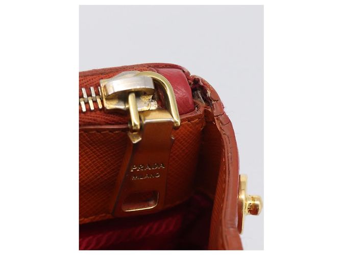 PRADA Galleria Hand Bag Saffiano 2way Orange Gold - vista 31