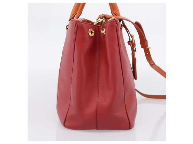 PRADA Galleria Hand Bag Saffiano 2way Orange Gold - vista 4