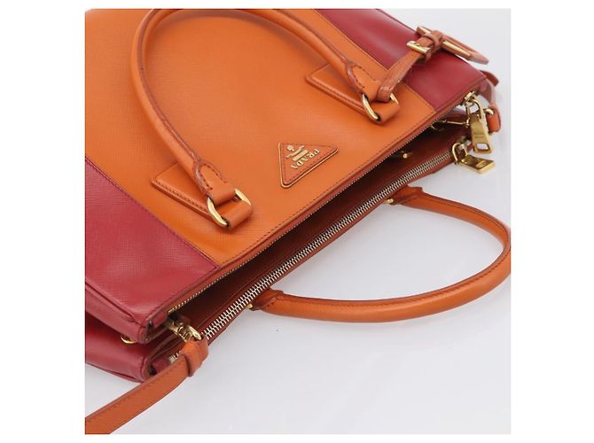 PRADA Galleria Hand Bag Saffiano 2way Orange Gold - vista 6