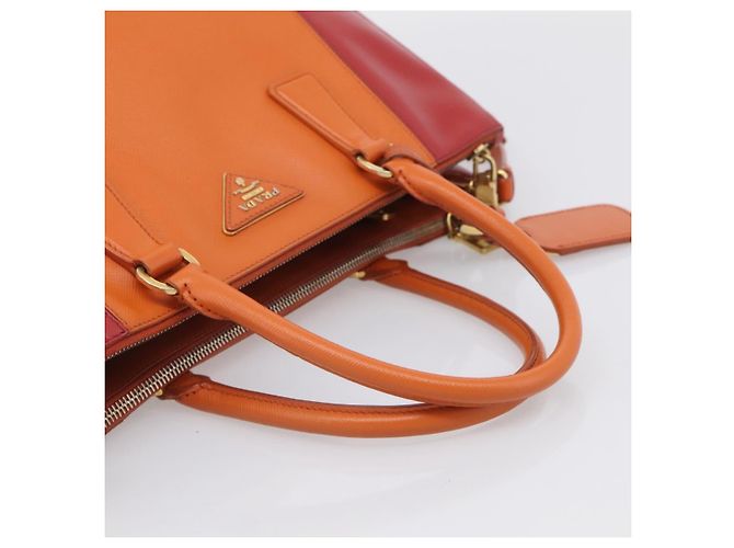 PRADA Galleria Hand Bag Saffiano 2way Orange Gold - vista 7