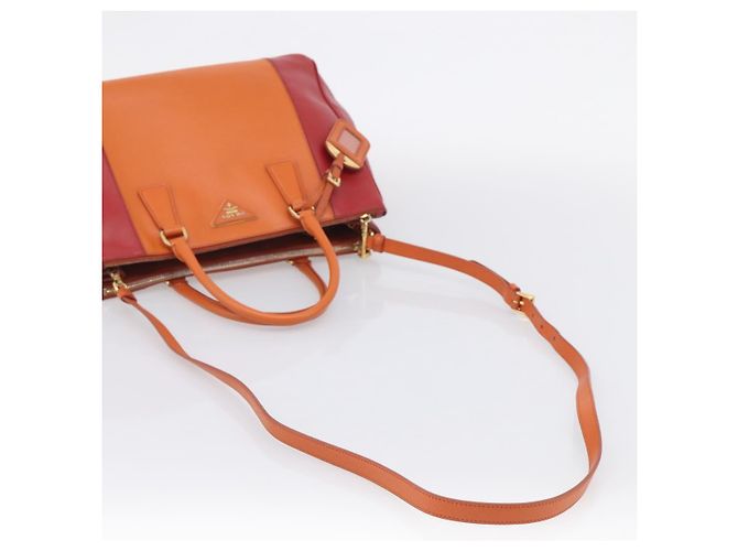 PRADA Galleria Hand Bag Saffiano 2way Orange Gold - vista 9