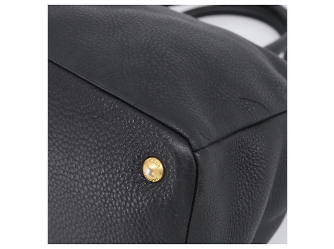PRADA Handtasche Leder Schwarz Goldfarben - Ansicht 10
