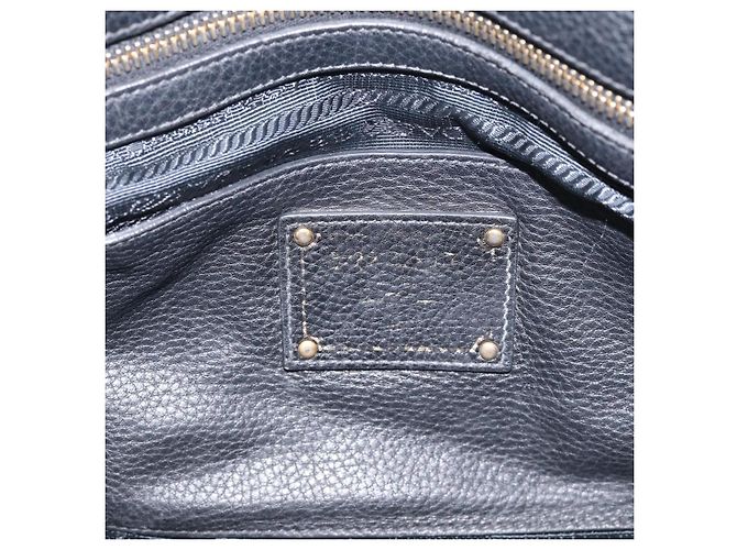 PRADA Handtasche Leder Schwarz Goldfarben - Ansicht 16
