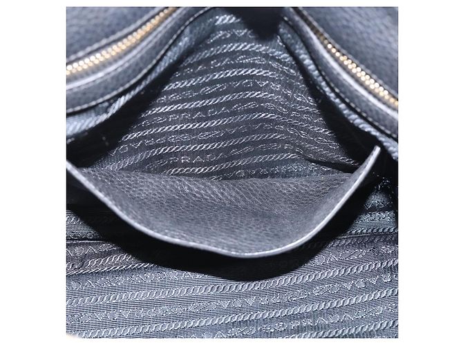 PRADA Handtasche Leder Schwarz Goldfarben - Ansicht 20
