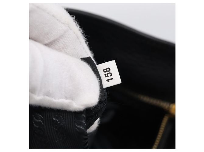 PRADA Handtasche Leder Schwarz Goldfarben - Ansicht 23