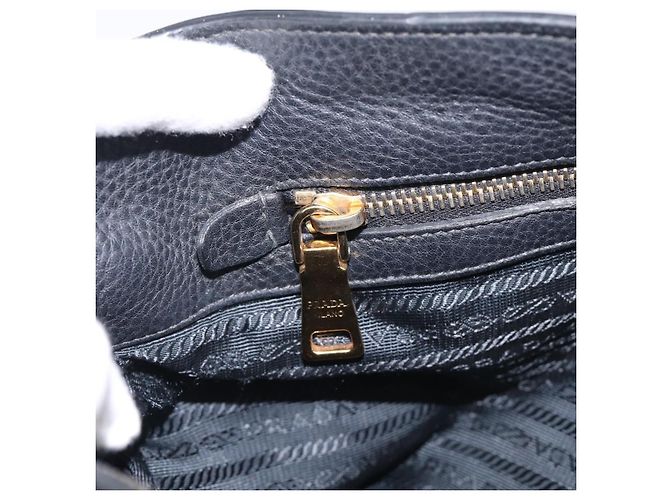 PRADA Handtasche Leder Schwarz Goldfarben - Ansicht 27