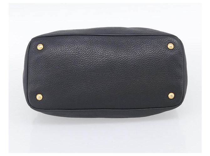 PRADA Handtasche Leder Schwarz Goldfarben - Ansicht 9