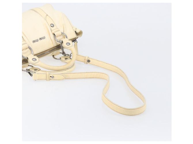 Miu Miu Hand Bag Leather 2way Ivory Silver - vista 13