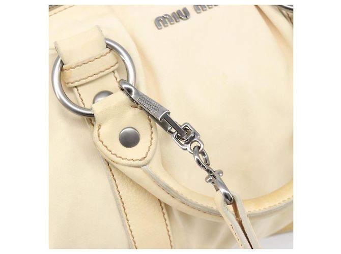 Miu Miu Hand Bag Leather 2way Ivory Silver - vista 23