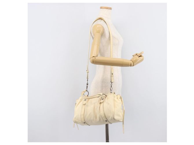 Miu Miu Hand Bag Leather 2way Ivory Silver - vista 32