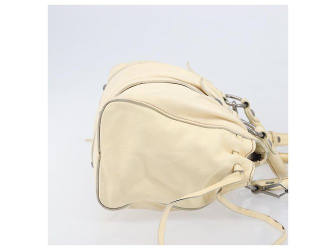 Miu Miu Hand Bag Leather 2way Ivory Silver - vista 7