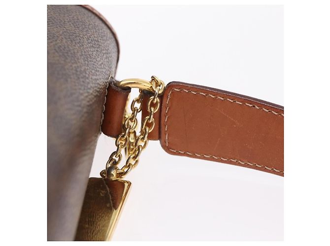 Céline CELINE Macadam Canvas Hand Bag PVC Leather 2way Brown Gold - vista 11