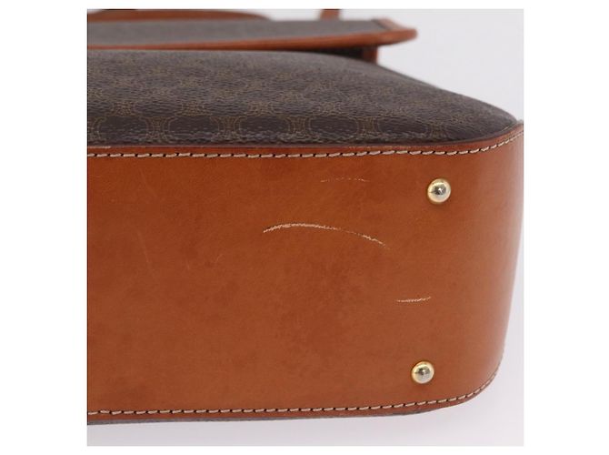 Céline CELINE Macadam Canvas Hand Bag PVC Leather 2way Brown Gold - vista 16