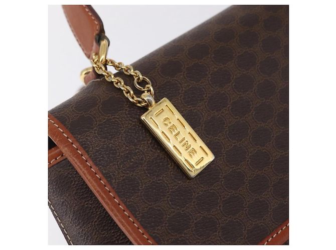 Céline CELINE Macadam Canvas Hand Bag PVC Leather 2way Brown Gold - vista 21