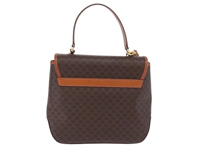 Céline CELINE Macadam Canvas Hand Bag PVC Leather 2way Brown Gold - vista 3