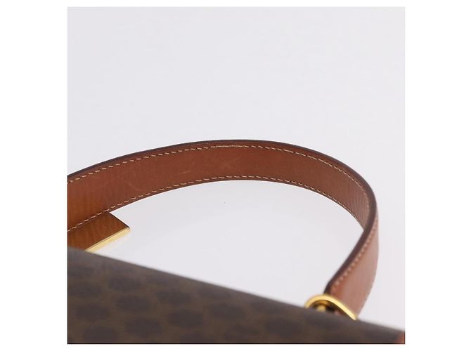 Céline CELINE Macadam Canvas Hand Bag PVC Leather 2way Brown Gold - vista 9