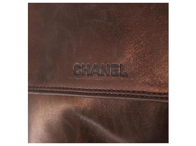CHANEL Shoulder Bag Lamb Skin Bronze CC - vista 16