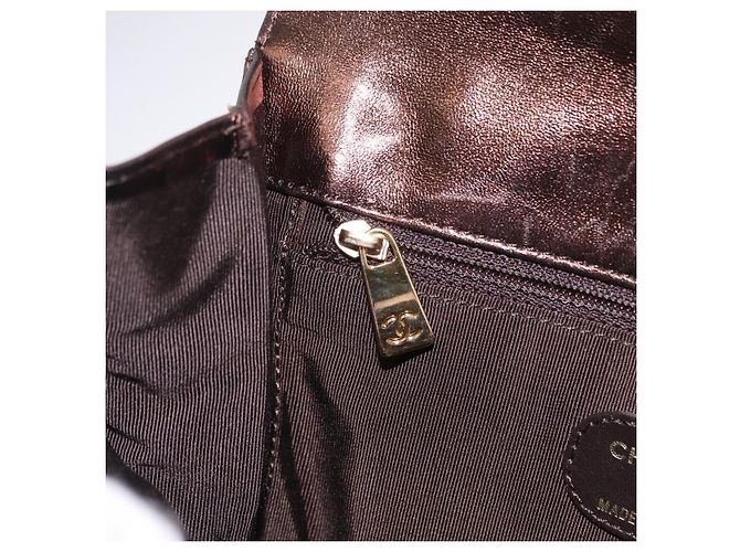 CHANEL Shoulder Bag Lamb Skin Bronze CC - vista 23