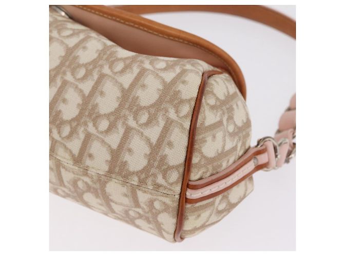 Christian Dior Trotter Canvas Romantic Chain Bag PVC Beige Silver - vista 13