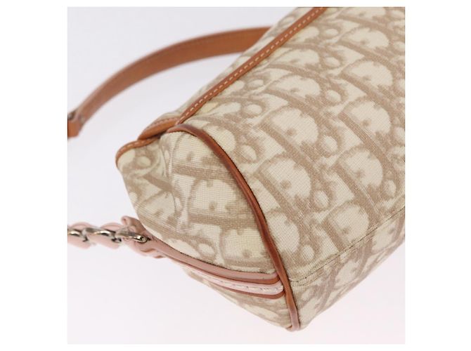 Christian Dior Trotter Canvas Romantic Chain Bag PVC Beige Silver - vista 14