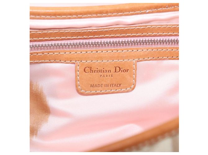Christian Dior Trotter Canvas Romantic Chain Bag PVC Beige Silver - vista 21