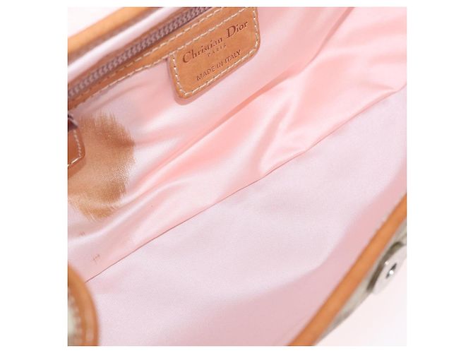 Christian Dior Trotter Canvas Romantic Chain Bag PVC Beige Silver - vista 22