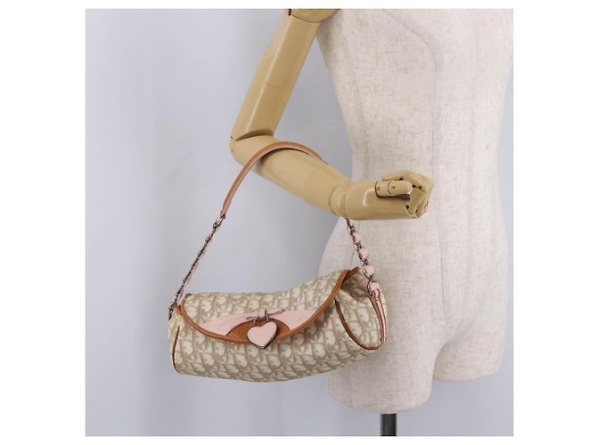 Christian Dior Trotter Canvas Romantic Chain Bag PVC Beige Silver - vista 30