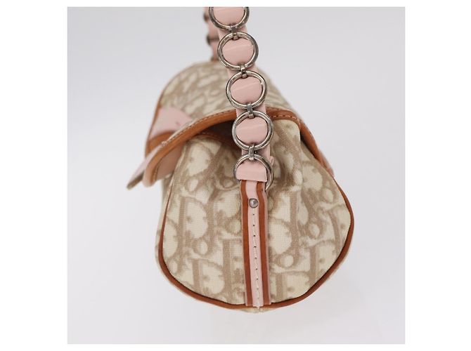 Christian Dior Trotter Canvas Romantic Chain Bag PVC Beige Silver - vista 4