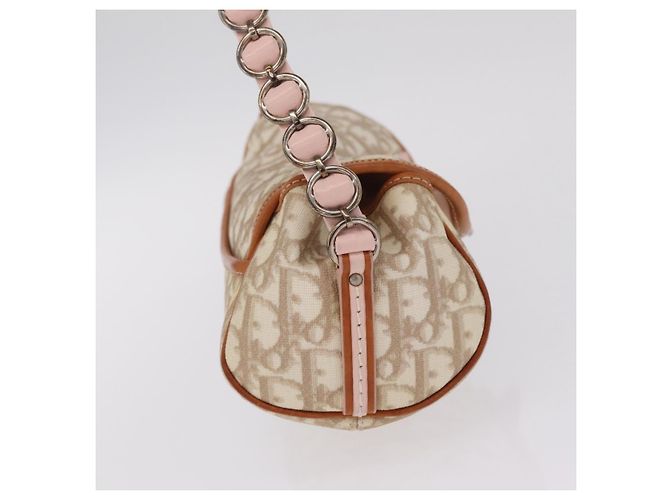 Christian Dior Trotter Canvas Romantic Chain Bag PVC Beige Silver - vista 5