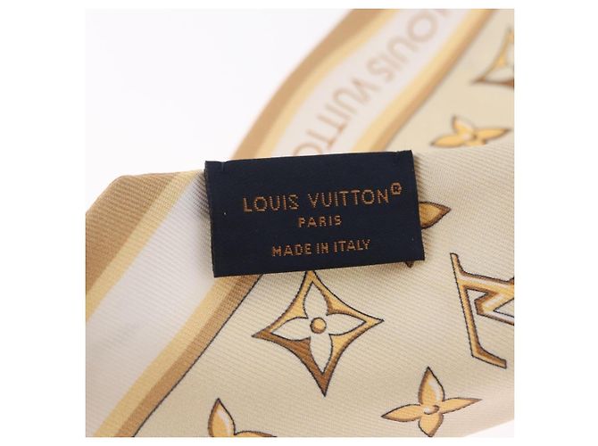 LOUIS VUITTON Bandeau BB Louisette Scarf Silk Beige M79619 LV - vista 13
