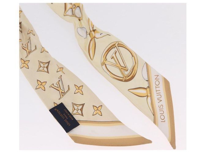LOUIS VUITTON Bandeau BB Louisette Scarf Silk Beige M79619 LV - vista 3