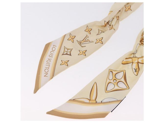 LOUIS VUITTON Bandeau BB Louisette Scarf Silk Beige M79619 LV - vista 8