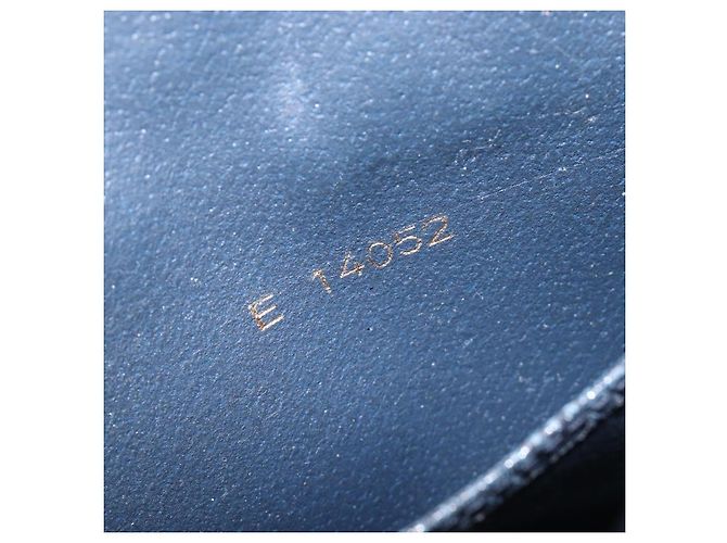 FENDI Bolsa de mão em couro azul marinho e dourado - vista 28