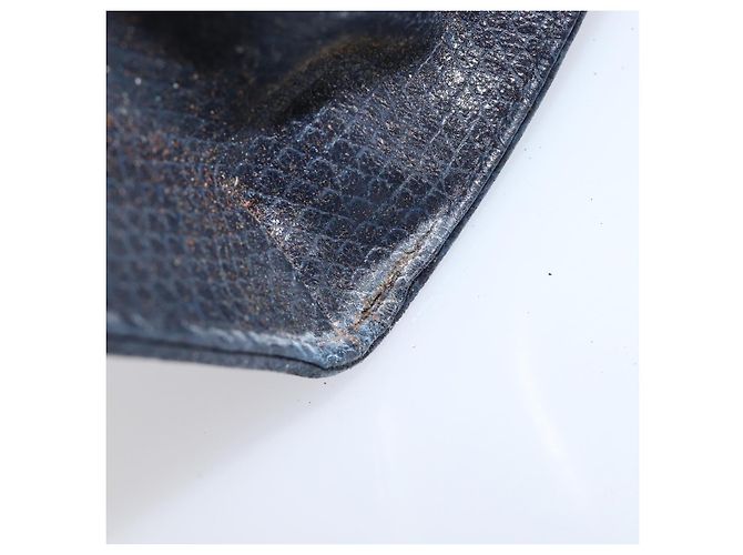 FENDI Bolsa de mão em couro azul marinho e dourado - vista 29