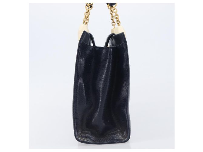 FENDI Bolsa de mão em couro azul marinho e dourado - vista 6
