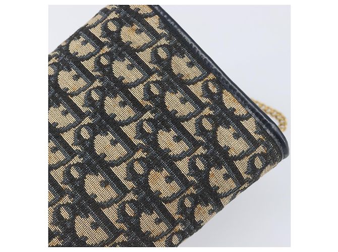 Christian Dior Trotter Canvas Chain Shoulder Bag Navy Gold - vista 18