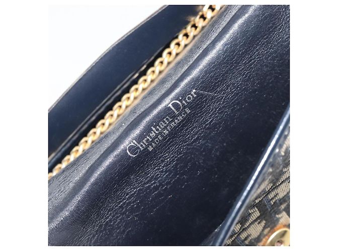 Christian Dior Trotter Canvas Chain Shoulder Bag Navy Gold - vista 19