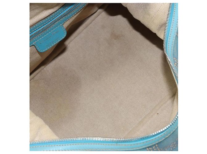 Christian Dior Panarea Boston Bag Coated Canvas Blue Silver - Ansicht 11