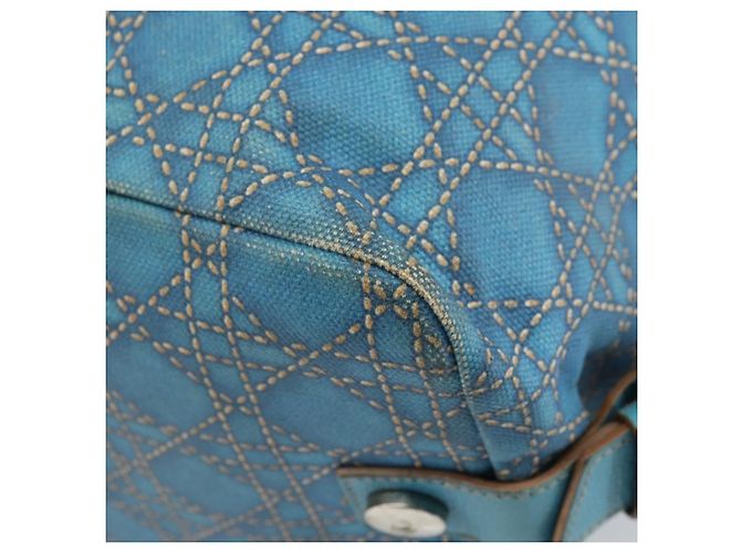 Christian Dior Panarea Boston Bag Coated Canvas Blue Silver - Ansicht 15