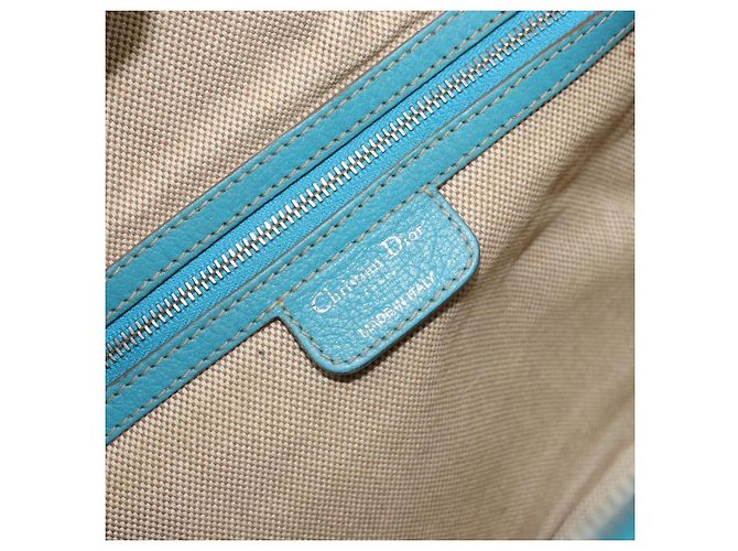 Christian Dior Panarea Boston Bag Coated Canvas Blue Silver - Ansicht 18