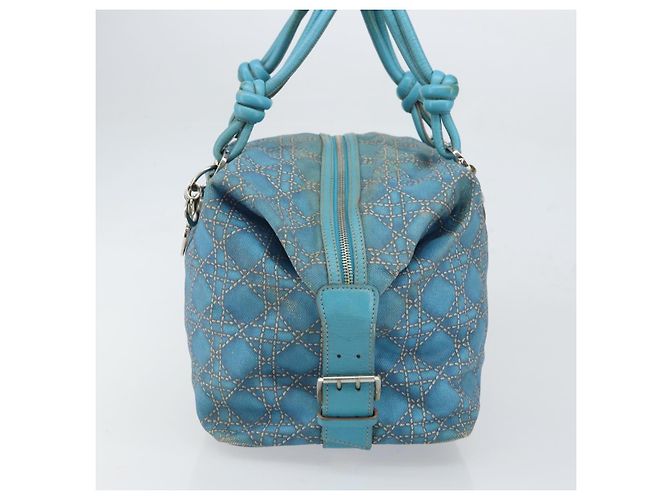 Christian Dior Panarea Boston Bag Coated Canvas Blue Silver - Ansicht 3