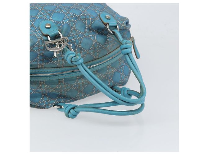 Christian Dior Panarea Boston Bag Coated Canvas Blue Silver - Ansicht 7