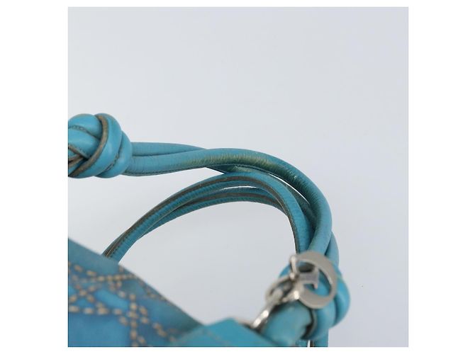 Christian Dior Panarea Boston Bag Coated Canvas Blue Silver - Ansicht 8