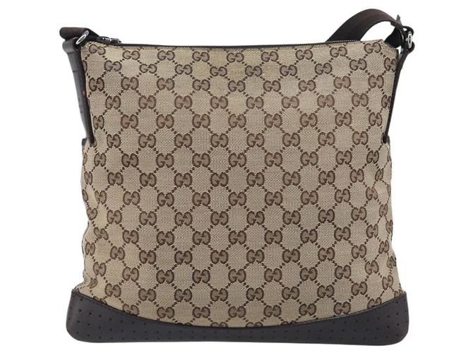 GUCCI GG Canvas Shoulder Bag Beige Silver 145857 - vista 2