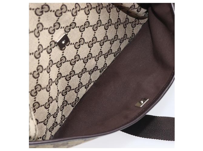 GUCCI GG Canvas Shoulder Bag Beige Silver 145857 - vista 28