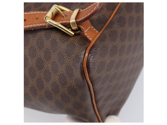 Céline CELINE Macadam Canvas Backpack PVC Leather Brown Gold - vista 19