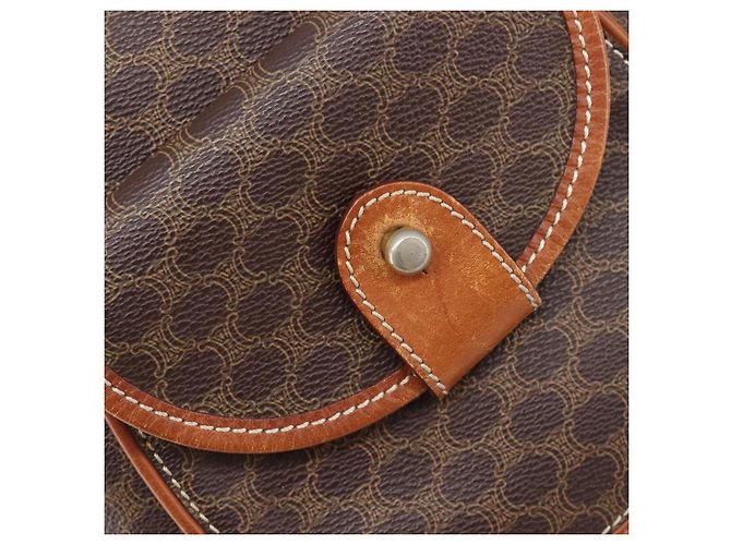Céline CELINE Macadam Canvas Backpack PVC Leather Brown Gold - vista 22