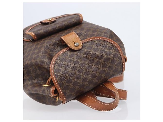 Céline CELINE Macadam Canvas Backpack PVC Leather Brown Gold - vista 6