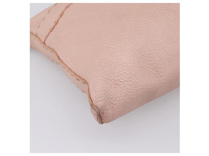 FENDI Bolsa de Ombro Celeria Couro Bege Prata 8BT093 - vista 16