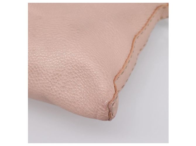 FENDI Bolsa de Ombro Celeria Couro Bege Prata 8BT093 - vista 17